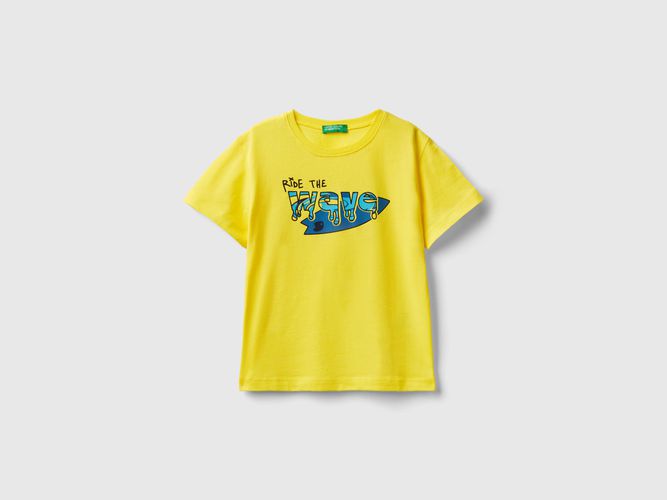 Benetton, T-shirt Con Dettagli Fluo, taglia 110, Giallo, Bambini - United Colors of Benetton - Modalova