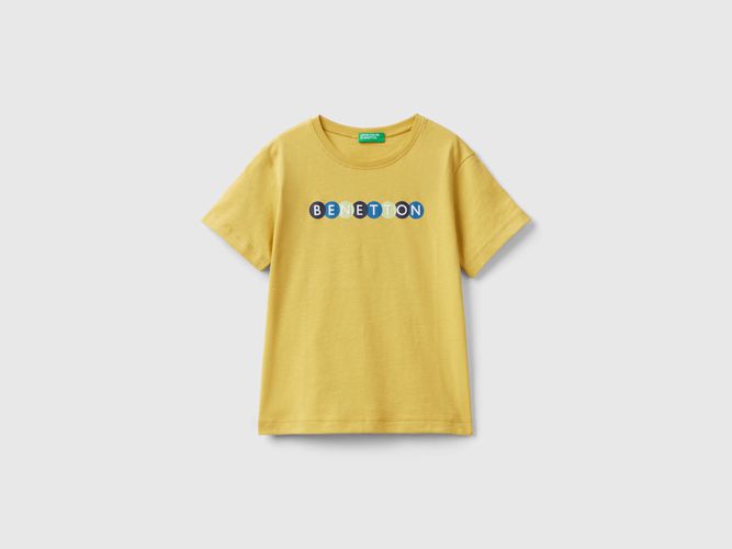 Benetton, T-shirt 100% Cotone Bio Con Stampa, taglia 116, Senape, Bambini - United Colors of Benetton - Modalova