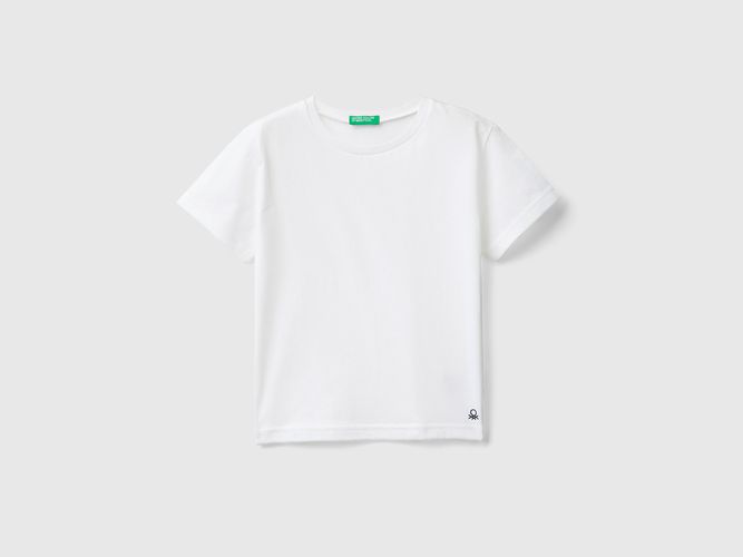Benetton, T-shirt In Cotone Biologico, taglia 104, Bianco, Bambini - United Colors of Benetton - Modalova