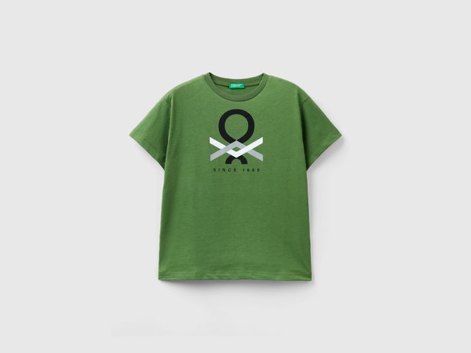 Benetton, T-shirt 100% Cotone Bio, taglia XL, Verde Militare, Bambini - United Colors of Benetton - Modalova