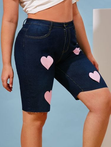 Shorts Grandes Tailles Short en Jean Imprim Curs pour la Saint-Valentin - Dresslily FR - Modalova