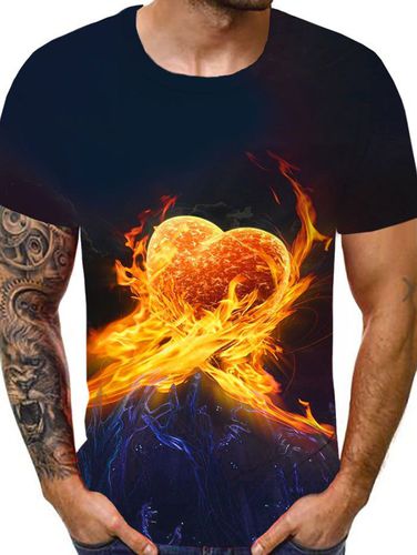 T-Shirts T-shirt Imprim Cur Flamme Manches Courtes - Dresslily FR - Modalova