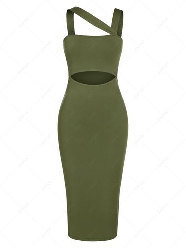 ZAFUL Robe Moulante Mi-Longue Dcoupe Col Oblique L - Zaful FR - Modalova