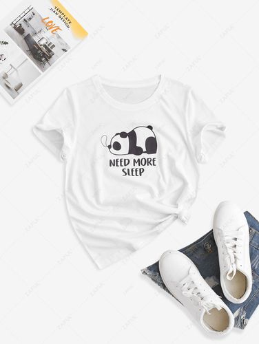 T-shirt de Nuit Panda Graphique à Col Rond - ZAFUL - Modalova