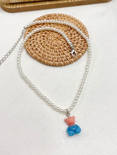 Collier Chane Ours Mignon Pendant avec Fausse Perle - ZAFUL - Modalova