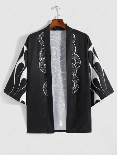 Snake Abstract Print Kimono - Zaful - Modalova