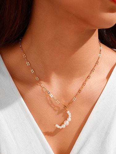 Collier Chane Lune Croissant en Fausse Perle - ZAFUL - Modalova