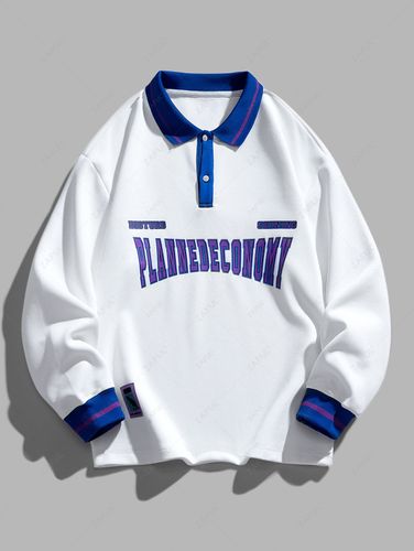 Sweat-shirt Rayé Polo Lettre Graphique Style Blokecore - ZAFUL - Modalova