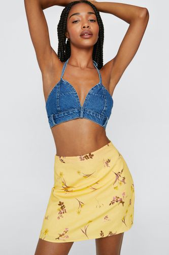 Mini Jupe À Fleurs - Jaune - 36 - Nasty Gal - Modalova