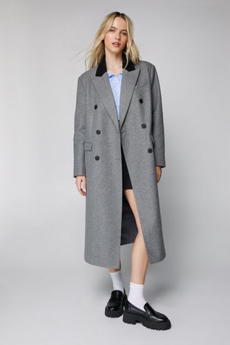 Manteau Effet Laine À Col Contrastant - 42 - Nasty Gal - Modalova