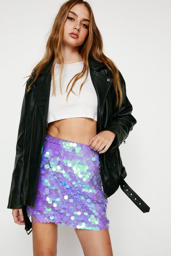 Mini Jupe À Sequins - Violet - 44 - Nasty Gal - Modalova