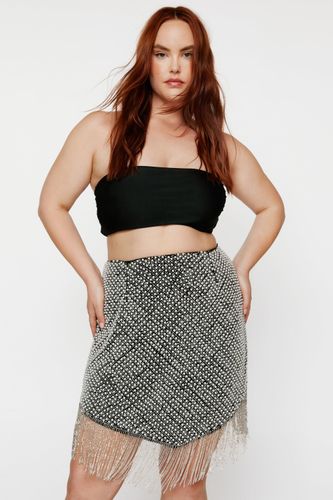 Grande Taille - Mini Jupe À Franges Et Perles - 46 - Nasty Gal - Modalova