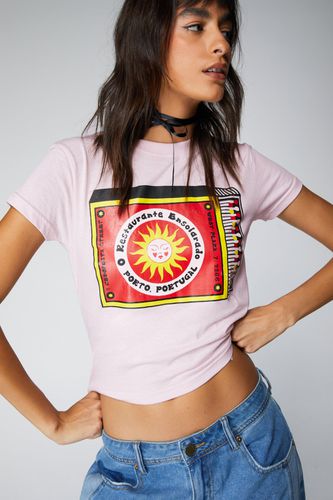 T-Shirt Court Imprimé - Rose - M - Nasty Gal - Modalova