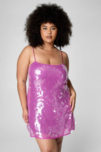 Plus Large Disc Sequin Strappy Mini Dress - 50 - Nasty Gal - Modalova