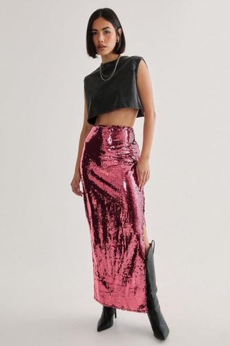 Sequin Maxi Skirt - Rose - 32 - Nasty Gal - Modalova