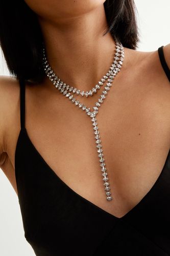 Diamante Y Drop Layered Necklace - One Size - Nasty Gal - Modalova