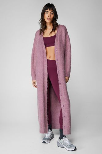 Cardigan Long En Maille Brossée - S - Nasty Gal - Modalova