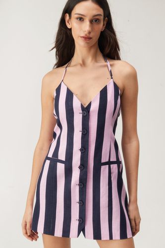 Premium Linen Stripe Mini Dress - - 38 - Nasty Gal - Modalova