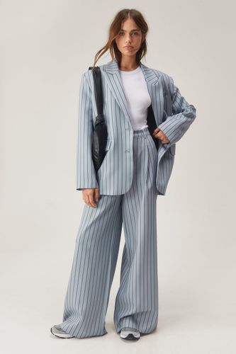 Premium Stripe Tailored Wide Leg Trousers - 32 - Nasty Gal - Modalova