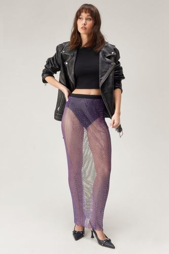 Sheer Diamante Maxi Skirt - S/M - Nasty Gal - Modalova