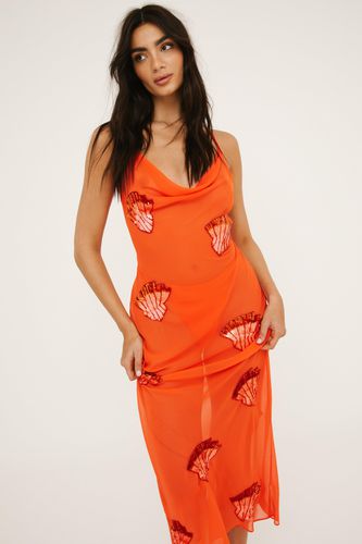 Premium Shell Embellished Cowl Maxi Beach Dress - - L - Nasty Gal - Modalova