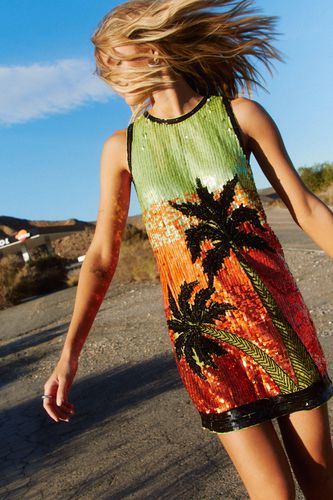 Palm Tree Sequin Vest Dress - - 10 - Nasty Gal - Modalova