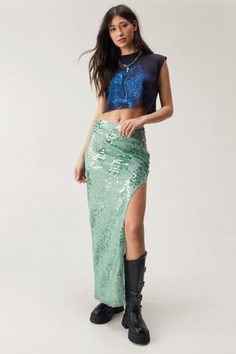 Sequin High Side Split Maxi Skirt - 32 - Nasty Gal - Modalova