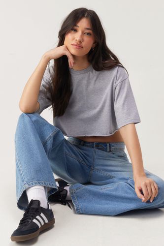 Basic Cropped T-Shirt - Gris - L - Nasty Gal - Modalova