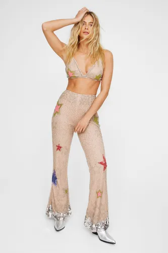 Star Embellished Flare Pant - 36 - Nasty Gal - Modalova