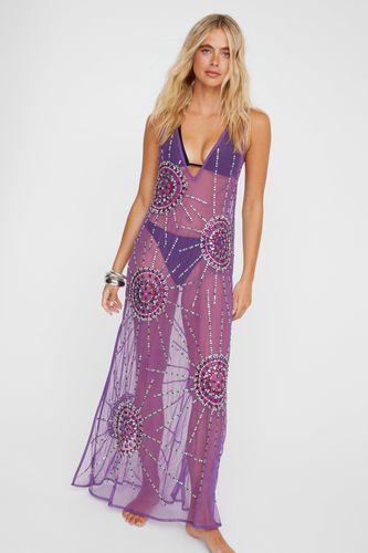 Sun Embellished Sheer Maxi Dress - 34 - Nasty Gal - Modalova