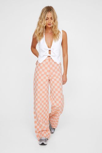 Twill Checkerboard Baggy Trousers - 32 - Nasty Gal - Modalova