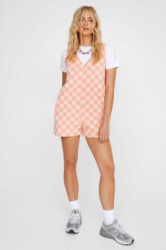 Twill Checkerboard Playsuit - 34 - Nasty Gal - Modalova