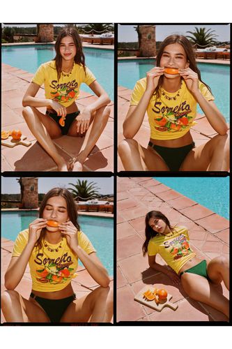 Sorrento Orange Graphic Baby Fit T-Shirt - S - Nasty Gal - Modalova