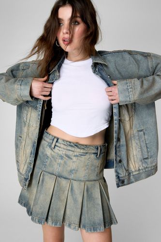 The Denim Pleated Mini Skirt - 32 - Nasty Gal - Modalova