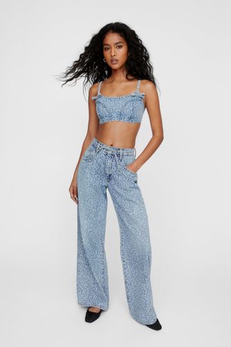 Washed Leopard Print Jean - 34 - Nasty Gal - Modalova