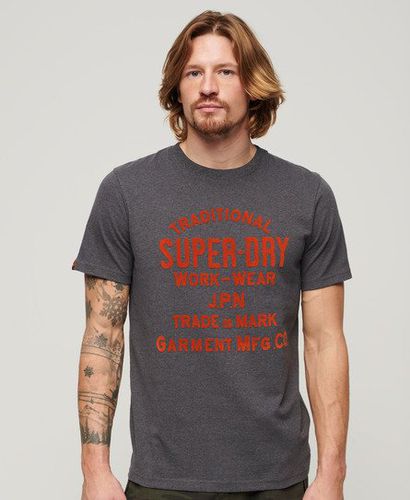 Herren Workwear Flock T-Shirt mit Grafik - Größe: XL - Xmas deals - Superdry - Modalova