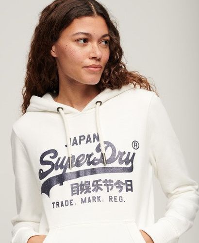 Women's Metallic Hoodie mit Vintage-grafiklogo - Größe: 42 - Superdry - Modalova