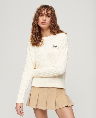 Damen Vintage-Pullover mit überschnittenen Schultern und Zopfmuster - Größe: 34 - Superdry - Modalova