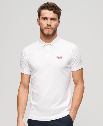 Herren Essential Jersey-Polohemd Mit Neonfarbenem Logo Bestickt, Größe: XL - Superdry - Modalova