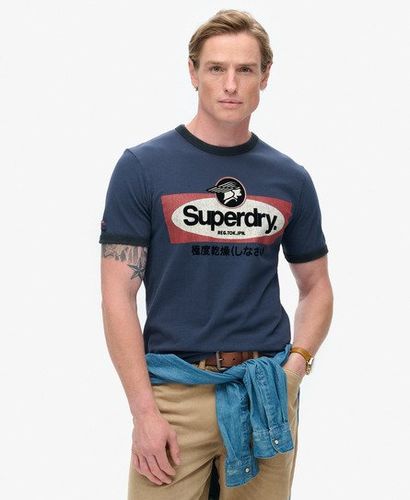 Herren Core Ringer Workwear T-shirt mit Grafik und Logo - Größe: L - Superdry - Modalova
