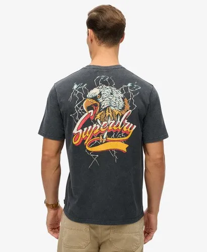 Herren Lockeres T-Shirt Mit Biker Rock Grafikprint, Größe: XL - Superdry - Modalova