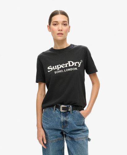 Damen Lässiges T-Shirt In Metallic-Optik, Größe: 38 - Superdry - Modalova