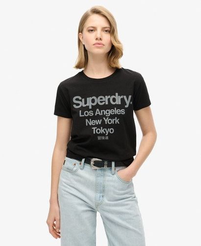 Damen Figurbetontes Core Logo City T-Shirt Bedruckt, Größe: 38 - Superdry - Modalova