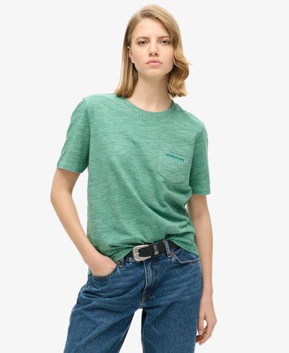 Damen Essential T-Shirt mit überfärbtem Logo - Größe: 42 - Superdry - Modalova