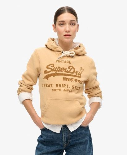 Damen Klassisches Samt-Hoodie mit Grafikprint - Größe: 36 - Superdry - Modalova