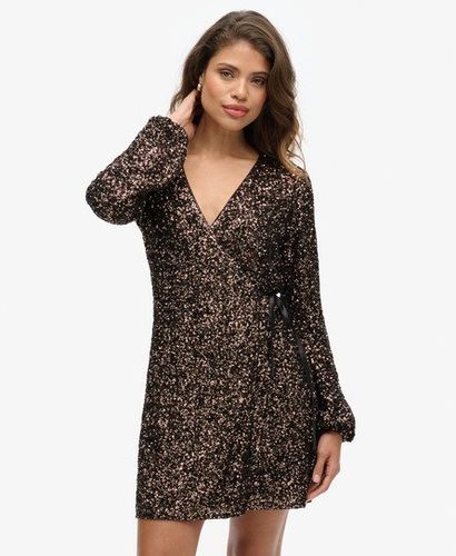 Damen Pailletten-minikleid in Wickeloptik - Größe: 40 - Superdry - Modalova
