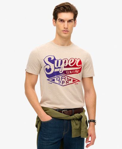 Herren T-Shirt mit Beflockter, Verblasster Grafik - Größe: XL - Superdry - Modalova