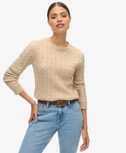 Women's Figurbetonter Rundhalspullover mit Zopfmuster - Größe: 42 - Superdry - Modalova