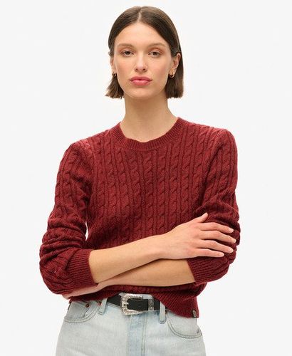 Damen Figurbetonter Rundhalspullover mit Zopfmuster - Größe: 40 - Superdry - Modalova
