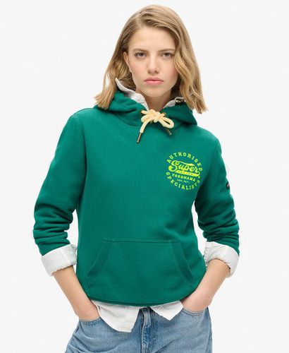 Damen Hoodie mit Neonfarbener Grafikstickerei - Größe: 40 - Superdry - Modalova